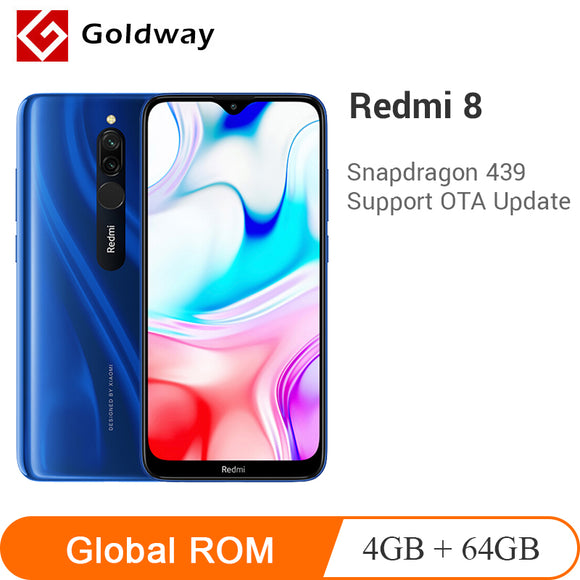 New Global ROM Xiaomi Redmi 8 4GB RAM 64GB ROM Mobile Phone Snapdragon 439 Octa Core 12MP Dual Camera 6.22