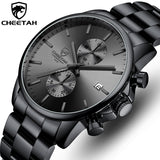 CHEETAH Watch Men Luxury Stainless Steel Business Quartz Watches Waterproof Sport Chronograph reloj hombre relogio masculino