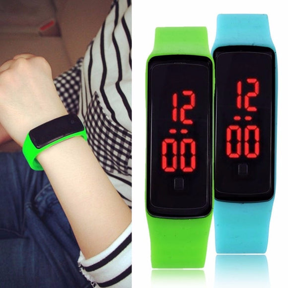 2020 Candy Color Men's Women's Watch Rubber LED kids Watches Date Bracelet Digital Sports Wristwatch for student  New Silicone W