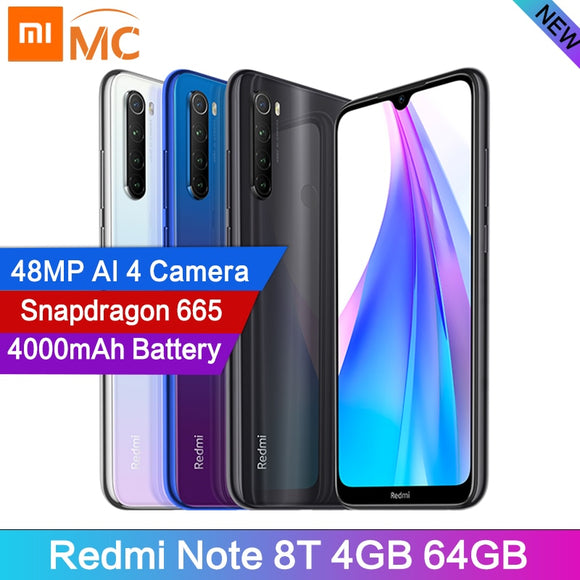 Global Xiaomi Redmi Note 8T 48MP Quad Cameras Smartphone 4GB RAM 64GB ROM Snapdragon 665 Octa Core 6.3