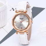 2020 Fashion Women Leather Watch Casual Luxury Analog Quartz Crystal Wristwatch Buckle Plastic Rhinestone Designer Ladies Clock