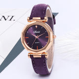 2020 Fashion Women Leather Watch Casual Luxury Analog Quartz Crystal Wristwatch Buckle Plastic Rhinestone Designer Ladies Clock